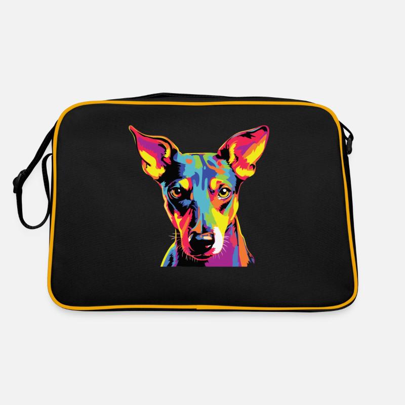 Wasserfarben Farbenfroher Glatthaar-Foxterrier Retro Tasche