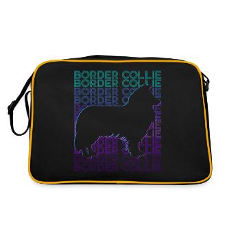 Border Collie Chien Rétro - Sac Retro - noir/or - Dos