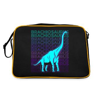 Brachiosaure Dinosaure Rétro - Sac Retro - noir/or - Dos