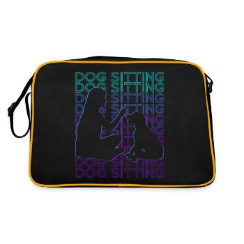Dog Sitting Dog Walker Dog Sitter Retro - Retro Bag - black/gold - Back