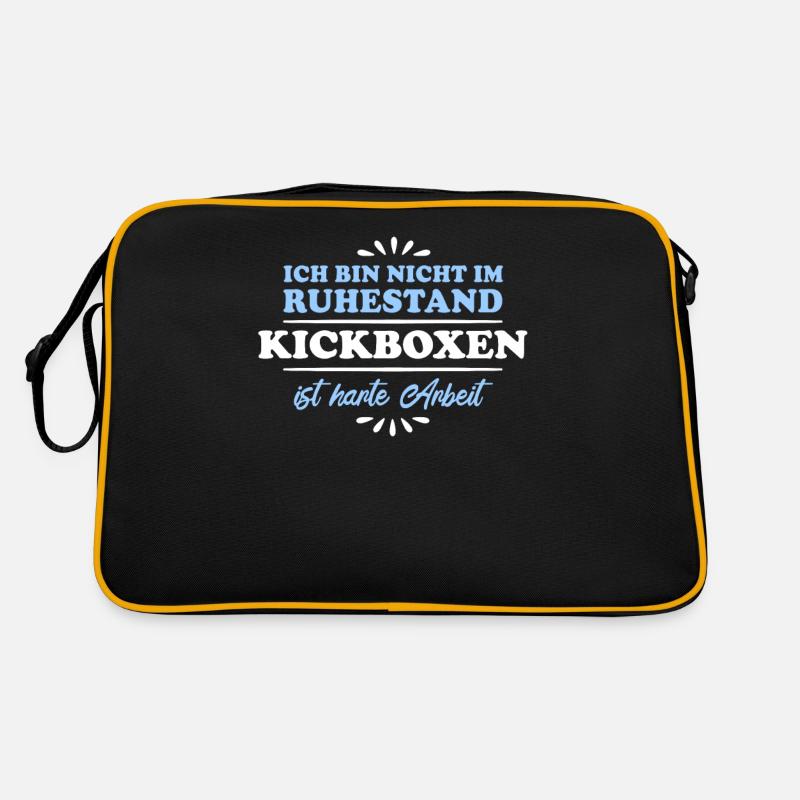 Ruhestand Rentner Pensioner Kickboxer - Retro Tasche - Schwarz/Gold