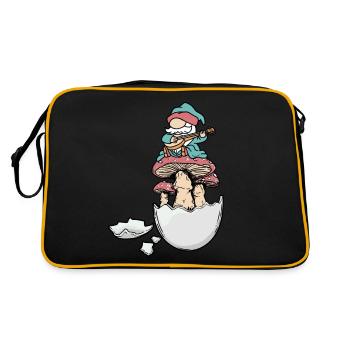 Eggshell Dwarf Gnome Gnome Fantasy Egg Mushrooms - Retro Bag - black/gold - Back