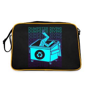 Benne à ordures Plongée Garbage Diver Trash Picker Rétro - Sac Retro - noir/or - Dos