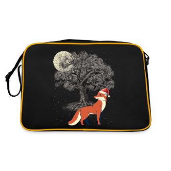 Winter snow fox wilderness nature forest animals foxes - Retro Bag - black/gold - Back