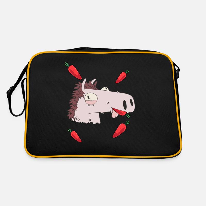 Pferd Hunger Rüben Pferde Kind Reiterin Mädchen Retro Tasche