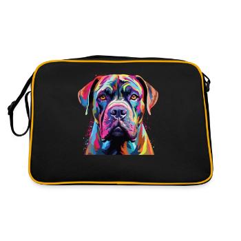 Aquarelle colorée Boerboel - Sac Retro - noir/or - Dos
