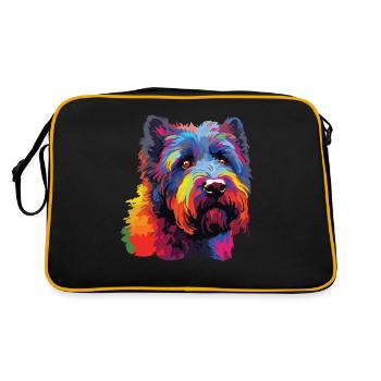 Aquarelles Colorées Bouvier des Flandres - Sac Retro - noir/or - Dos