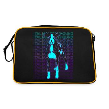 Lévrier Italien Chien Rétro - Sac Retro - noir/or - Dos