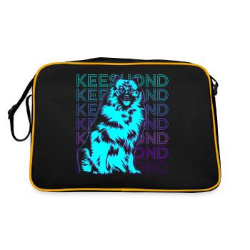 Keeshond Chien Rétro - Sac Retro - noir/or - Dos