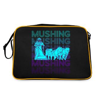 Mushing Sled Dog Sled Ride Retro - Retro Bag - black/gold - Back