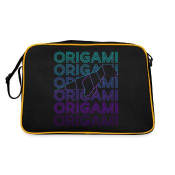 Grue en papier origami Culture japonaise rétro - Sac Retro - noir/or - Dos
