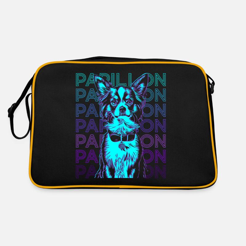 Papillon Hund Retro Retro Tasche
