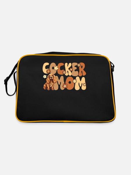 Cocker Épagneul Groovy Cocker Maman - Sac Retro - noir/or - Dos