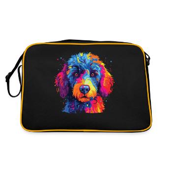 Watercolor Colorful Spanish Water Dog - Retro Bag - black/gold - Back
