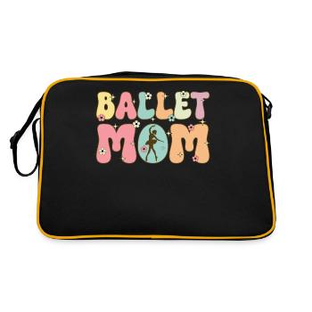 Ballet, Maman, Groovy, Ballet, Danse, Danseur, Baller, - Sac Retro - noir/or - Dos