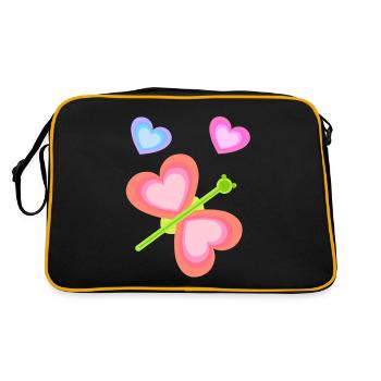 Bébé Tout-petit Printemps Papillon Coeurs Années 80 - Sac Retro - noir/or - Dos