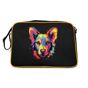 Watercolor Colorful Monkey Huahuas - Retro Bag - black/gold - Back