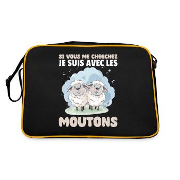 Si vous me cherchez, je suis avec les brebis - Sac Retro - noir/or - Dos