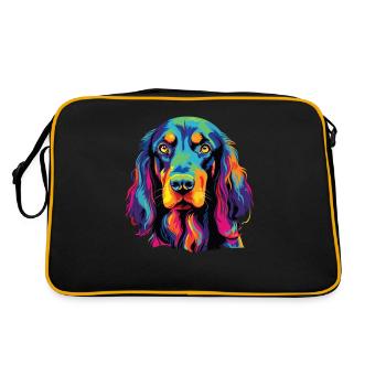 Aquarelle colorée Gordon Setter - Sac Retro - noir/or - Dos