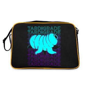 Bärtierchen Wasserbär Mikrobiologie Retro - Retro Tasche - Schwarz/Gold - Hinten