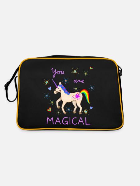 Licorne mignonne Licornes magiques Rainbow Girl - Sac Retro - noir/or - Dos
