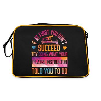 Pilates Instructor Teacher - Retro Tasche - Schwarz/Gold - Hinten