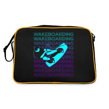 Wakeboarding Wakeboard Wakeboarder Retro - Sac Retro - noir/or - Dos