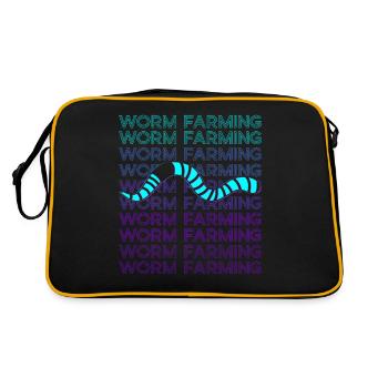 Worm Breeding Vermiculture Worm Farmer Worm Farm Retro - Retro Bag - black/gold - Back