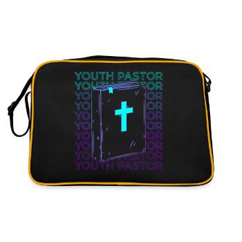 Youth Pastor Preacher Christ - Retro Bag - black/gold - Back