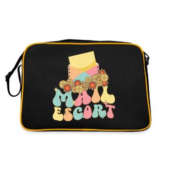 Postbegleiter Postdienst Postbeamter Postbote - Retro Tasche - Schwarz/Gold - Hinten