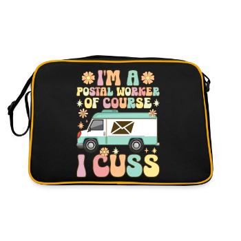 I'm a postal worker I scold postal workers - Retro Bag - black/gold - Back