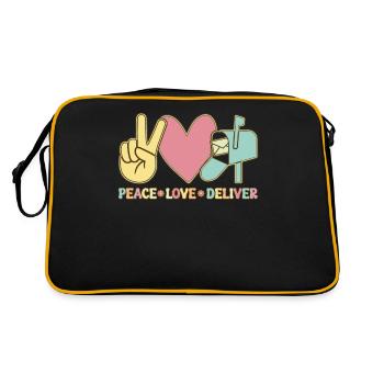 Peace Love Deliver Postal Service Postal Worker - Retro Bag - black/gold - Back