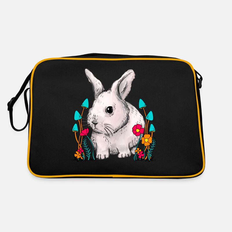 Bois, Lapin, Lapin, Fleurs, Nature, La Faune Sac Retro