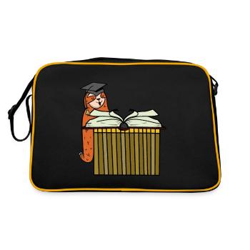 Sloth Student Study Book Student School - Retro Bag - black/gold - Back