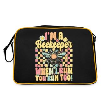 Je suis apiculteur Quand je cours, tu cours aussi ! - Sac Retro - noir/or - Dos
