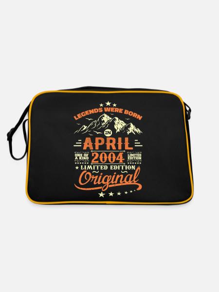 April 2004 Geburtstagsgeschenk 2004 April Legends - Retro Tasche - Schwarz/Gold - Hinten