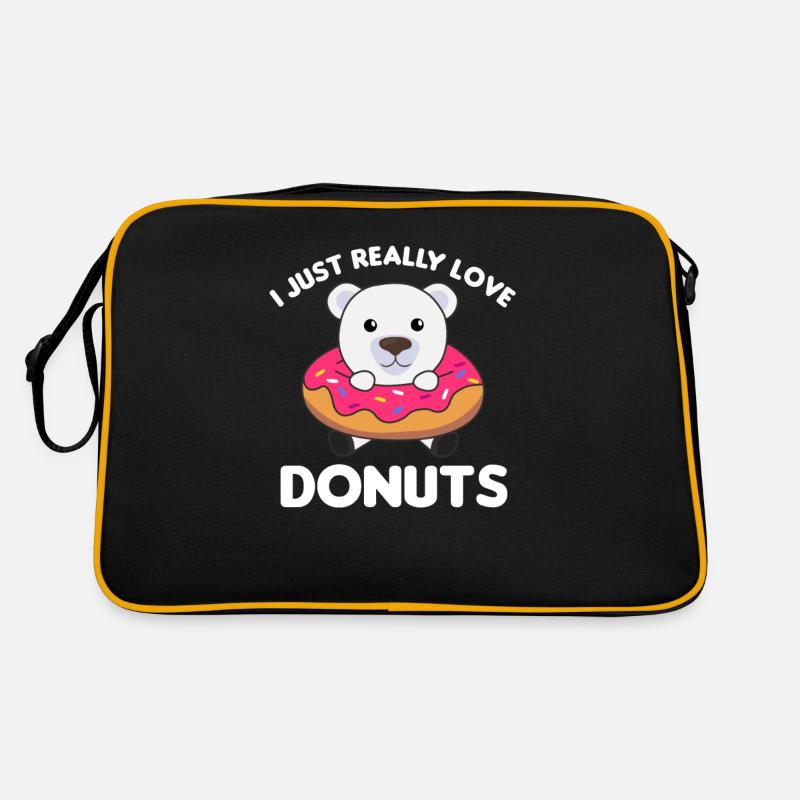 Süßes Eisbär lustige Tiere in Donut pink Retro Tasche