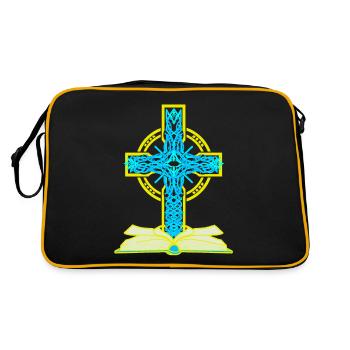 Croix, Bible, Paix Mondiale, Paix, Jésus - Sac Retro - noir/or - Dos