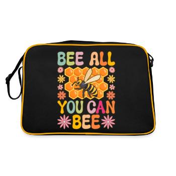 Bee All You Can Bee Imker Imkerei - Retro Tasche - Schwarz/Gold - Hinten
