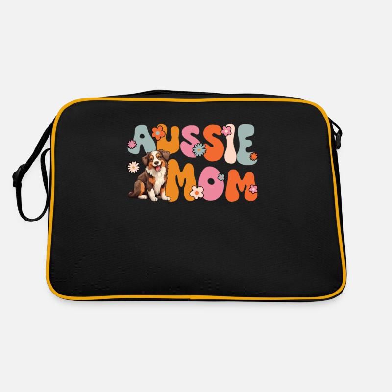 Australian Shepherd Red Tri Groovy Aussie mom Retro Tasche