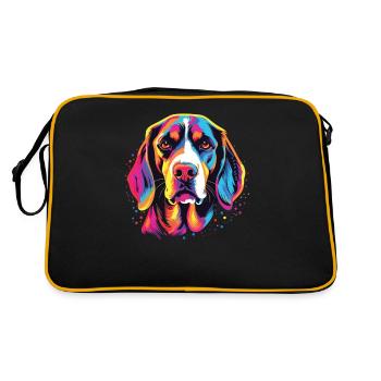 Aquarelle colorée Beagle Harrier - Sac Retro - noir/or - Dos