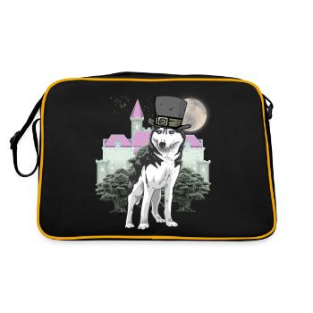 Wolf Fantasy Wolves Fairy Tale Character Fairy Tale Castle - Retro Bag - black/gold - Back