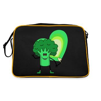 Broccoli Drugs Pot Stoner Intoxication Ecstasy - Retro Bag - black/gold - Back