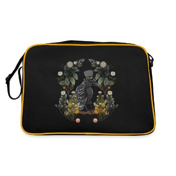 Crow Raven Raven Birds Vintage Fairy Tale Character - Retro Bag - black/gold - Back