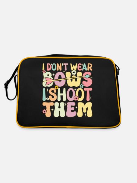 Groovy Archery Girl Archer I don't wear any - Retro Bag - black/gold - Back