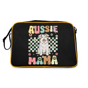 Aussie Mama Groovy Austrialian Shepherd Mom - Retro Bag - black/gold - Back