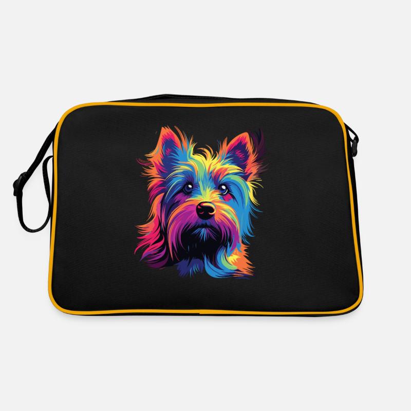 Aquarelle colorée australien Silky Terrier Sac Retro
