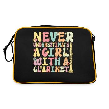 Une fille avec une clarinette Groovy Clarinetis - Sac Retro - noir/or - Dos