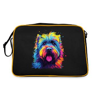Aquarelles Colorées Bouvier des Flandres - Sac Retro - noir/or - Dos