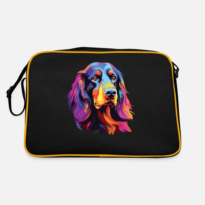 Wasserfarben Farbenfroher Gordon Setter Retro Tasche